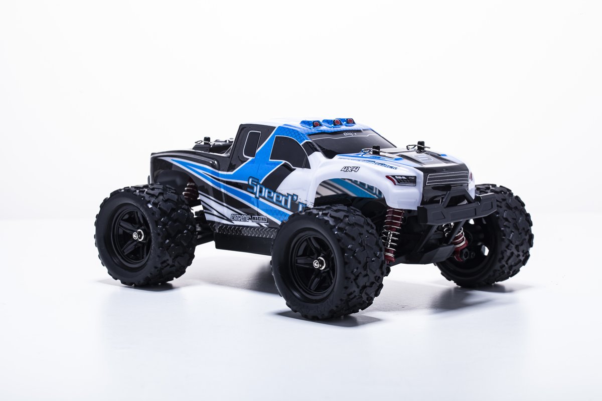 Blijr Speedr - RC Monster Truck 1:18 4WD RTR met extra accu 40km/h - Blauw